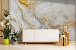 Ambiente chic con design marmo oro