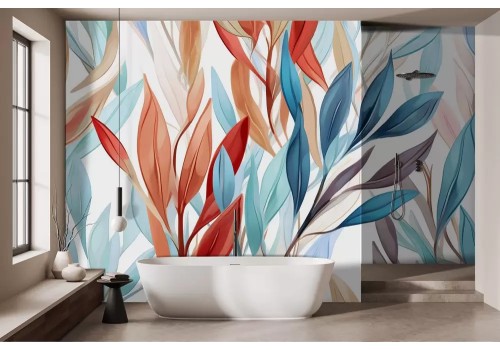 Carta da parati foglie colorate