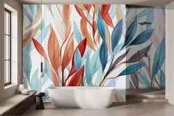 Carta da parati foglie colorate