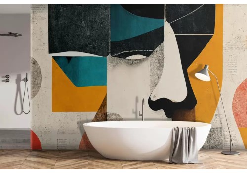 Carta da parati volto astratto geometrico 2