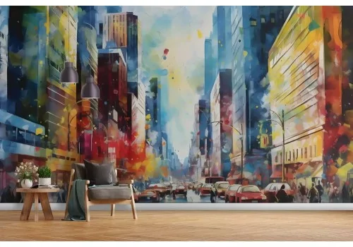 Carta da parati citta stilizzata