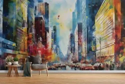 Carta da parati città stilizzata