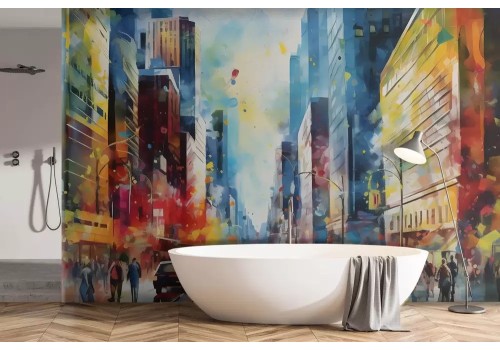 Carta da parati città stilizzata 2