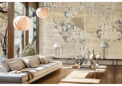 Carta da parati collage giornale vintage