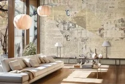 Carta da parati ritagli giornale vintage