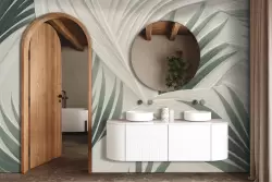 Gusto raffinato per il tuo bagno tema foglie