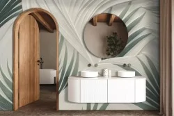 Gusto raffinato per il tuo bagno tema foglie