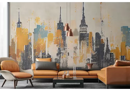 Carta da parati skyline urbano astratto 2