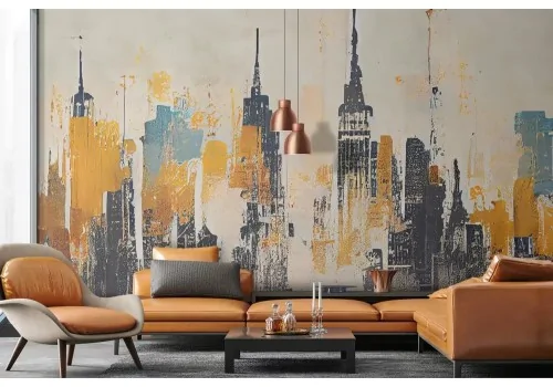 Carta da parati skyline urbano astratto 2