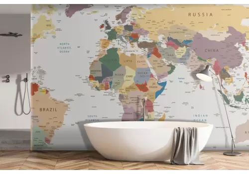 Carta da parati mappamondo sfondo bianco 2