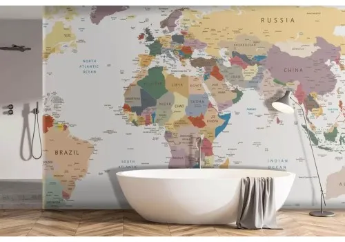 Carta da parati mappamondo sfondo bianco 2