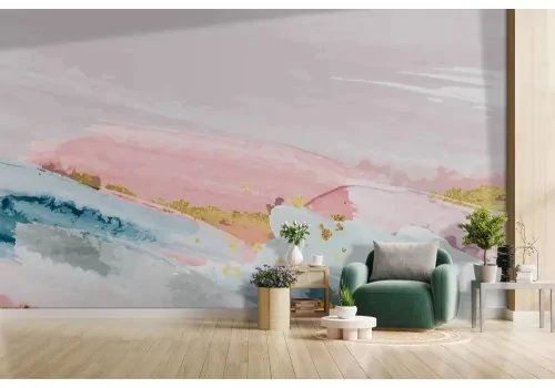 Carta da parati astratta glitter oro