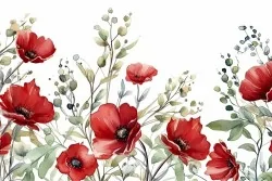 Eleganza con papaveri in acquerello