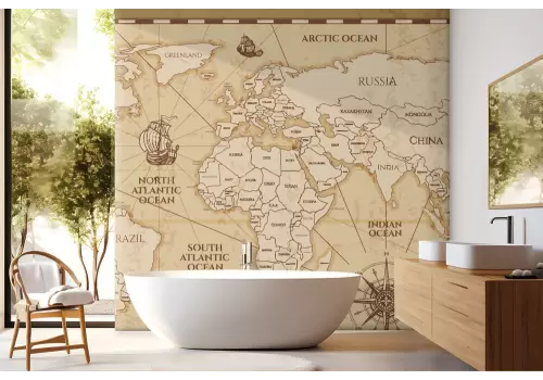 Carta da parati mappamondo antico vintage