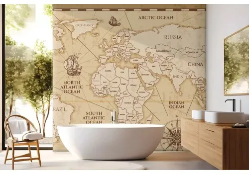 Carta da parati mappamondo antico vintage