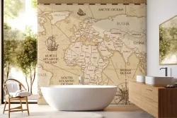 Carta da parati mappamondo antico vintage