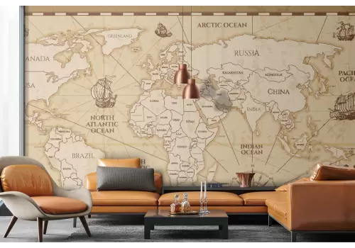 Carta da parati mappamondo antico vintage 2