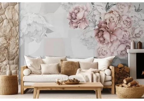 Carta da parati floreale rosa vintage