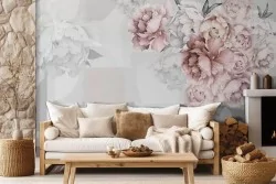 Carta da parati fiori rosa vintage