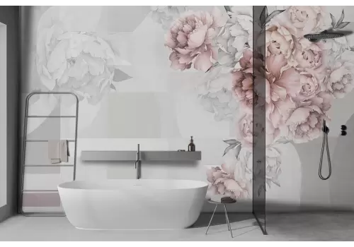 Carta da parati fiori rosa vintage 2