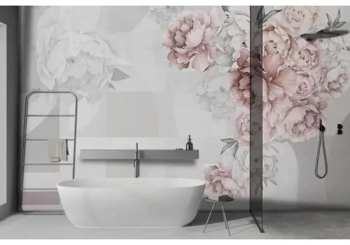 Carta da parati fiori rosa vintage 2