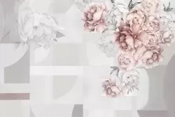 Stile romantico e sofisticato con peonie murali