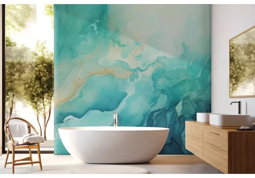 Carta da parati sfumature turchesi astratta