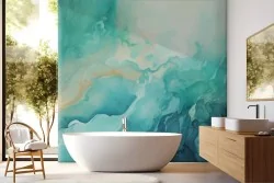 Carta da parati sfumature turchesi astratta