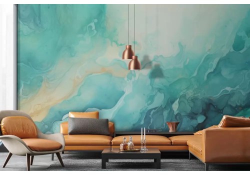 Carta da parati sfumature turchesi astratta 2