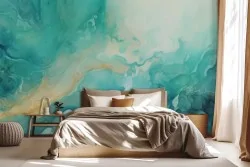 Aggiungi eleganza moderna con toni turchesi astratti