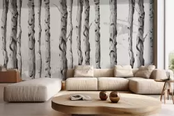 Carta da parati tronchi monocromatici