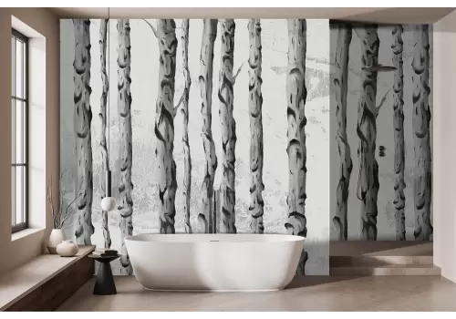 Carta da parati tronchi monocromatici 2