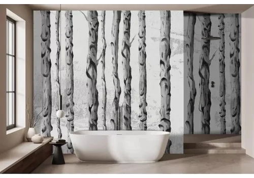 Carta da parati tronchi monocromatici 2