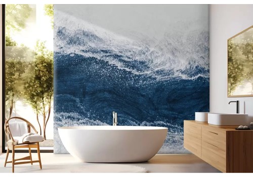 Carta da parati onde blu intenso