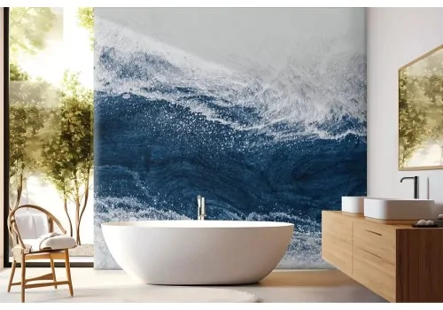 Carta da parati onde blu