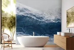 Carta da parati onde blu intenso