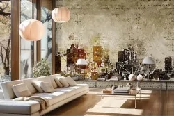 Carta da parati città urbana vintage