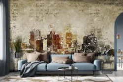 Skyline artistico per pareti dal carattere nostalgico