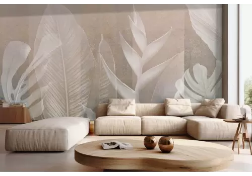 Carta da parati foglie tropicali stilizzate