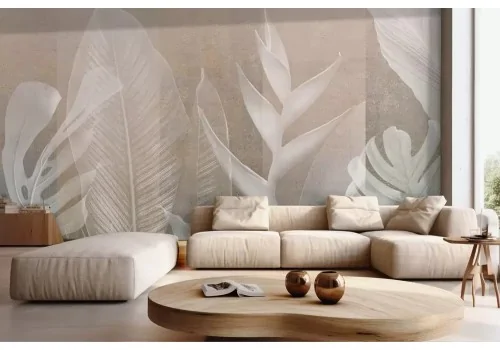 Carta da parati foglie tropicali stilizzate