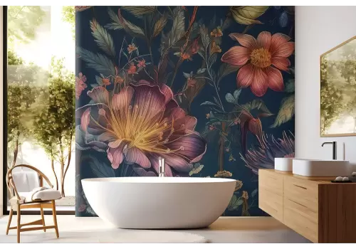 Carta da parati eleganza floreale vintage