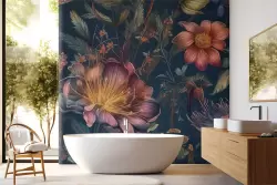 Carta da parati eleganza floreale vintage