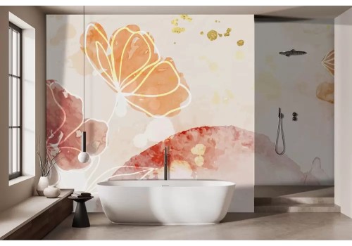 Carta da parati fiori effetto acquerello