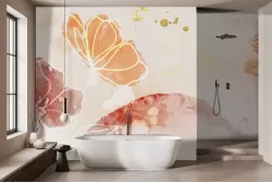 Carta da parati fiori effetto acquerello