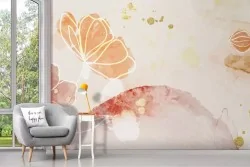 Atmosfera artistica con fiori acquerello