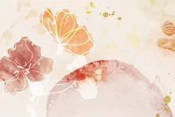 Carta da parati delicata con fiori acquerello