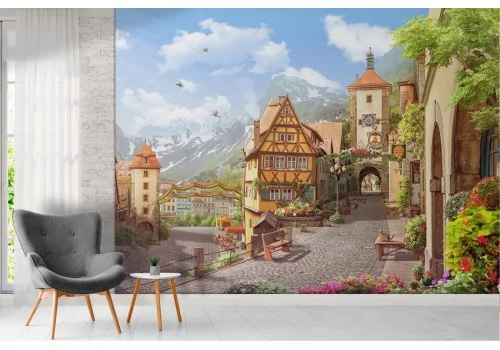 Wallpaper illustration medieval city 2