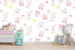 Ballerina slippers wallpaper decoration