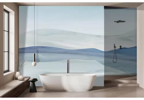 Carta da parati paesaggio astratto blu