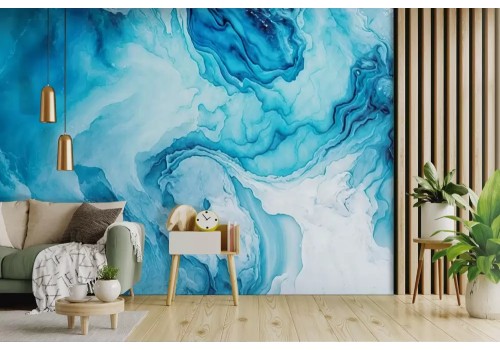 Carta da parati blu astratta 3d